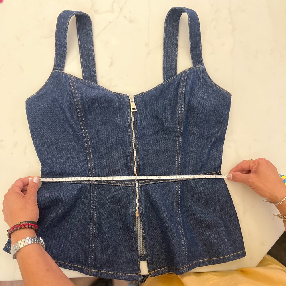 Anthropologie Reformation Zeta Denim Top - Picture 5 of 11